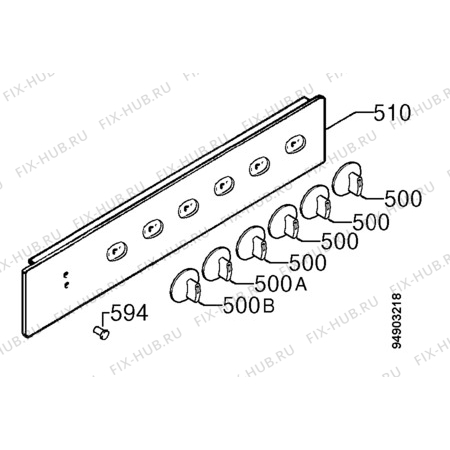 Взрыв-схема плиты (духовки) Zanussi ZOU443B - Схема узла Command panel 037